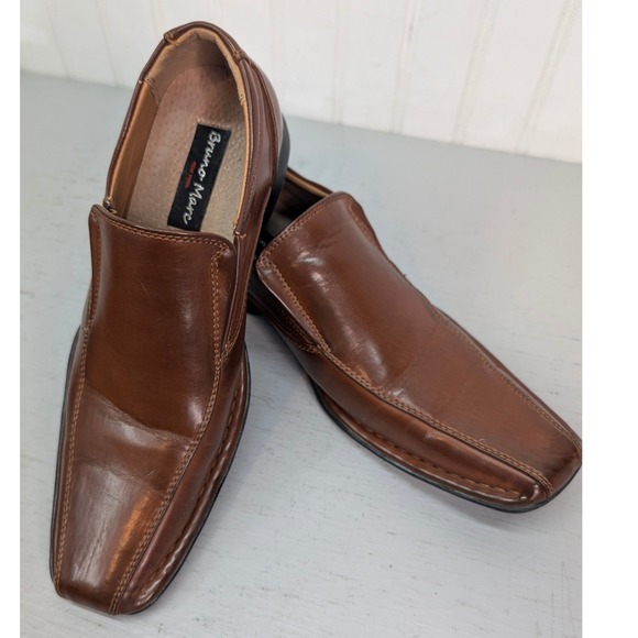 Bruno Marc Other - Bruno Marc Giorgio-1 Square Toe Slip On Loafers Dress Shoes Men's 6.5 Brown